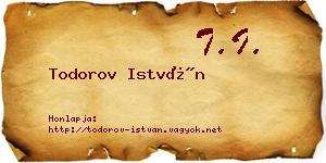 Todorov István névjegykártya